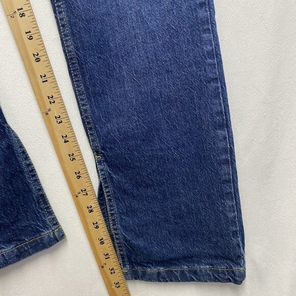 Zara High-Rise Straight Leg Slit Hem Denim Jeans Women Size 4 Medium Wash Blue - Picture 6 of 16